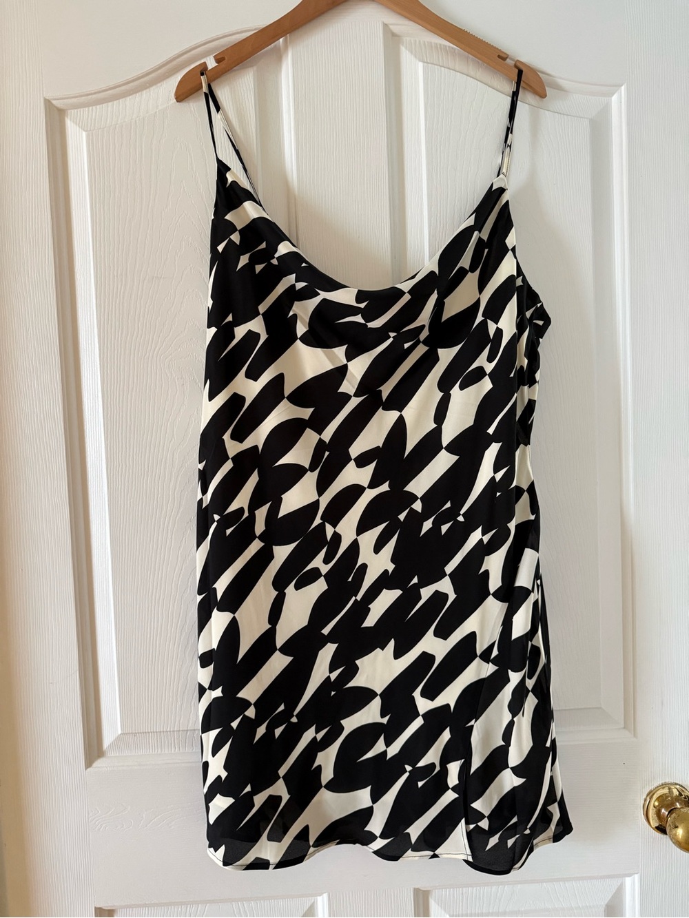 Dynamite Black & White Abstract Slip Dress